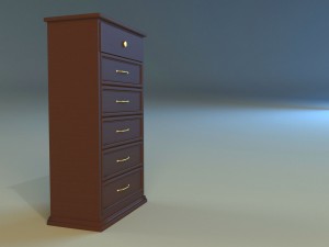 old commode drawers dark Modello 3D