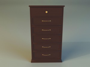 old commode drawers dark Modello 3D