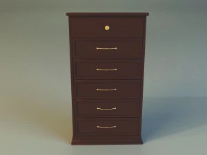 old commode drawers dark 3D Model