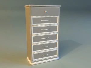 old commode drawers dark 3D Model