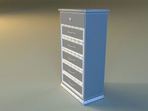 old commode drawers dark Modello 3D