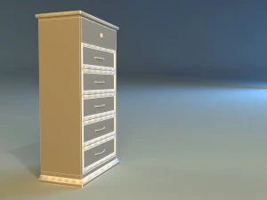 old commode drawers dark 3D Model