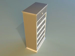 old commode drawers dark 3D Model