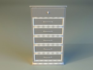 old commode drawers dark Modello 3D