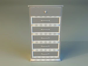 old commode drawers dark 3D Model