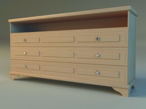 commode modern tv Modèle 3D