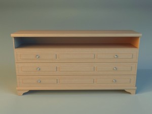 commode modern tv Modèle 3D