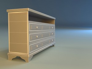 commode modern tv Modèle 3D