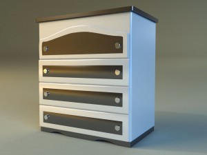 commode black and white 3D-Modell