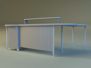 computer table boss Modello 3D
