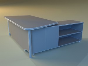 computer table big 3D Модель
