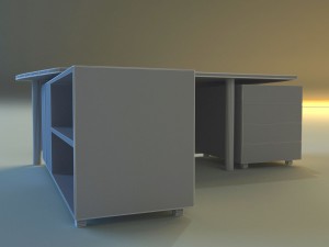 computer table big 3D Модель