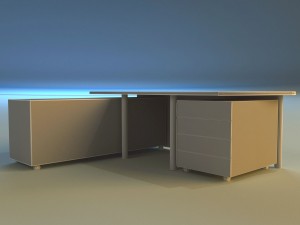 computer table big 3D Модель