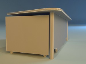 computer table big 3D Модель