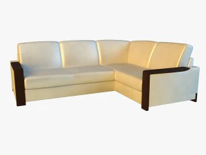 革張りのコーナーソファ 3Dモデル