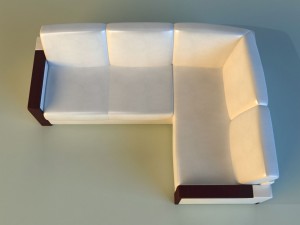leather corner sofa 3D Model