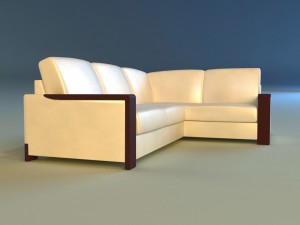 leather corner sofa 3D Model