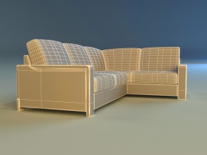 leather corner sofa 3D Model