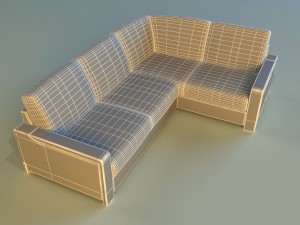 leather corner sofa 3D Model