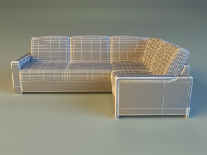 leather corner sofa 3D Model
