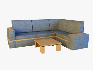 cloth corner sofa 3D Model
