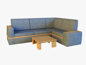 천 코너 소파 3D 모델