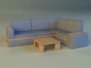 cloth corner sofa Modelo 3D
