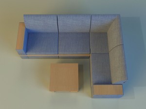 cloth corner sofa Modelo 3D
