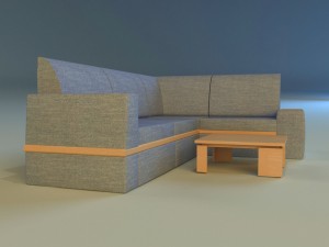 cloth corner sofa Modelo 3D