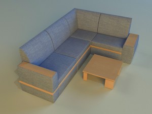 cloth corner sofa Modelo 3D
