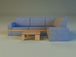 cloth corner sofa Modelo 3D