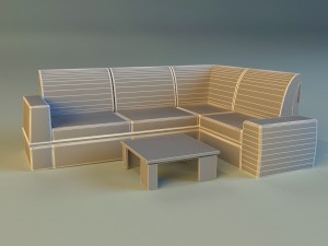 cloth corner sofa Modelo 3D