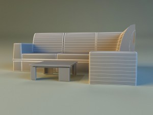 cloth corner sofa Modelo 3D