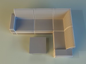 cloth corner sofa Modelo 3D