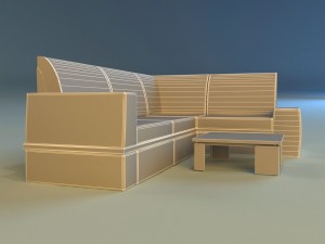 cloth corner sofa Modelo 3D
