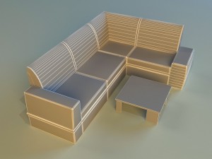 cloth corner sofa Modelo 3D