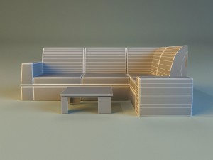 cloth corner sofa Modelo 3D