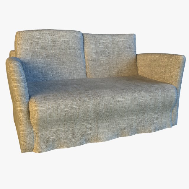 sofa white cloth 3D 模型 .c4d .max .obj .3ds .fbx .stl .blend 