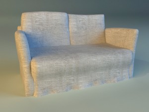 sofa white cloth 3D 模型