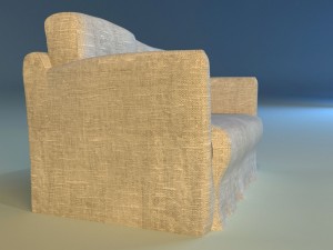 sofa white cloth 3D 模型