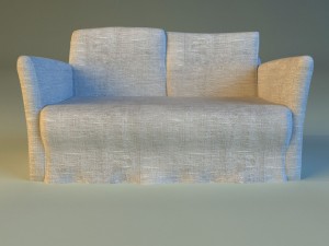 sofa white cloth 3D 模型