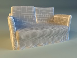 sofa white cloth 3D 模型