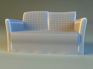 sofa white cloth 3D 模型