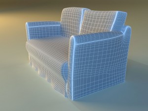 sofa white cloth 3D 模型