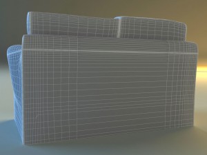 sofa white cloth 3D 模型