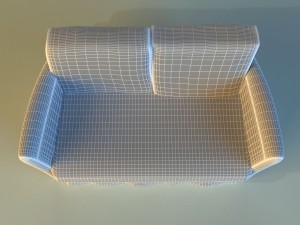 sofa white cloth 3D 模型