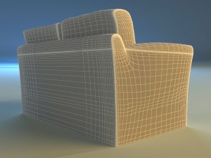 sofa white cloth 3D 模型