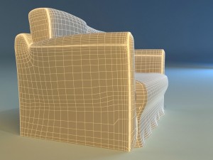 sofa white cloth 3D 模型