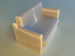 sofa white cloth 3D 模型