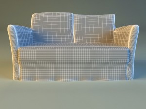 sofa white cloth 3D 模型